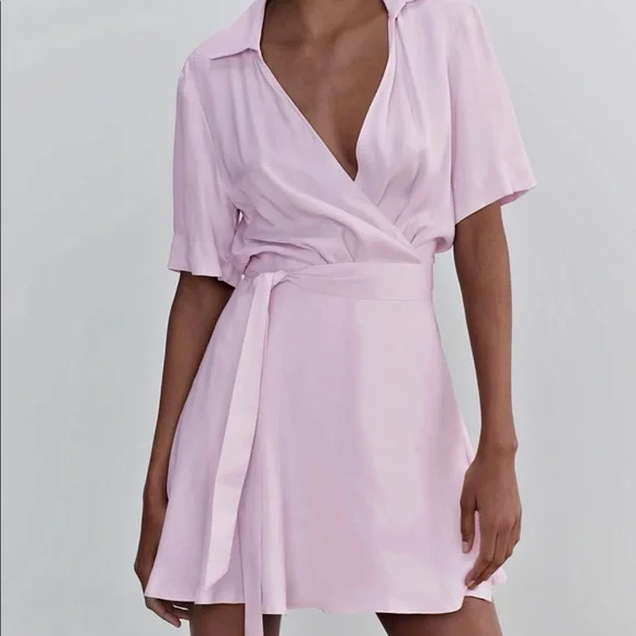 satin wrap dress zara Zara Dresses | Zara * Satin Effect Wrap Dress Brown Midi* | Color: Brown